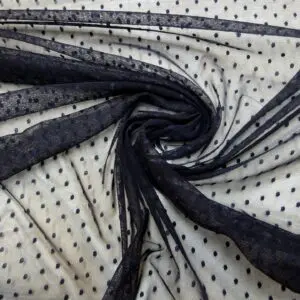 Lace Fabric Pin Spot Navy