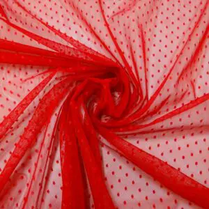 Lace Fabric Pin Spot Red
