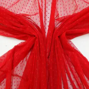 Lace Fabric Pin Spot Red