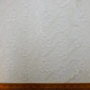 Lace Fabric Stretch Daisy Chain White