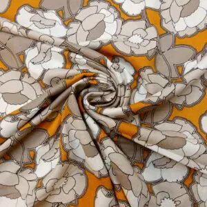 Suiting Fabric Linen Mix Floral Kews Blooms