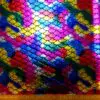 Lycra Fabric Foiling Large Rainbow Cyber Scales Multi
