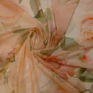 Mesh Stretch Netting Fabric Soft Printed Peachy Romance