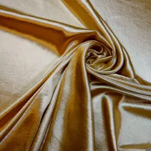 Satin Fabric Embossed Gatsby Flowers Gold Sand