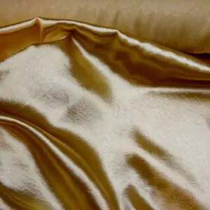 Satin Fabric Embossed Gatsby Flowers Gold Sand