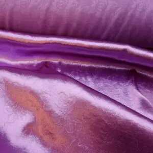 Satin Fabric Embossed Gatsby Flowers Mauve