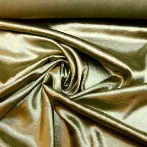 Satin Fabric Embossed Gatsby Flowers Olive