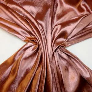 Satin Fabric Embossed Gatsby Flowers Dusky Pink