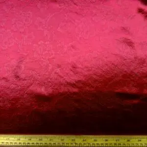 Satin Fabric Embossed Gatsby Flowers Wine