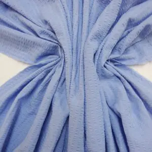 Seersucker Fabric Polycotton Delph Blue