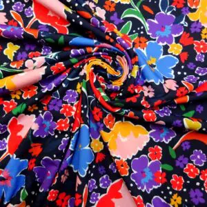 T-Shirting Fabric South Pacific Floral Black Multi