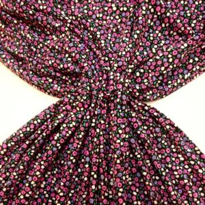 T-Shirting Fabric Louisiana Floral Black Pink Jade