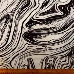 T-Shirting Fabric Zebras Went This Way Black White