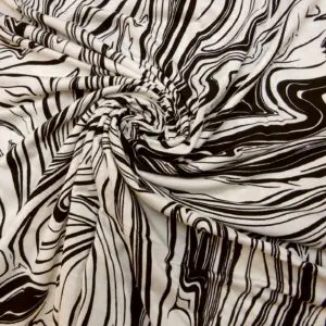 T-Shirting Fabric Zebras Went This Way Black White