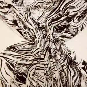 T-Shirting Fabric Zebras Went This Way Black White