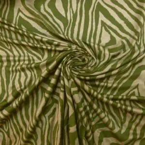 T-Shirting Fabric Zebras Went Green Sage Khaki