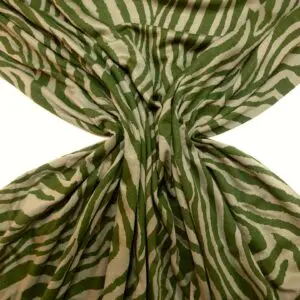 T-Shirting Fabric Zebras Went Green Sage Khaki