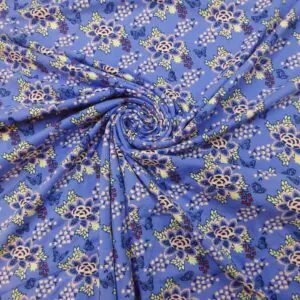 T-Shirting Fabric Lily Pads Denim Blue