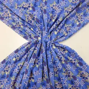 T-Shirting Fabric Lily Pads Denim Blue