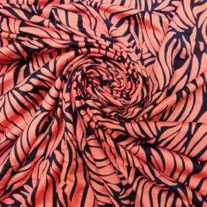 T-Shirting Fabric Wave Fins Pink