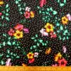T-Shirting Fabric Floral Snow Storm Sally Black Orange Pink