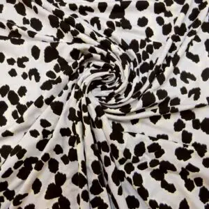 T-Shirting Fabric Leopards On Mars Grey Black Cream
