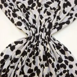 T-Shirting Fabric Leopards On Mars Grey Black Cream