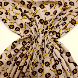 T-Shirting Fabric Leopold Lion Beige/Yellow