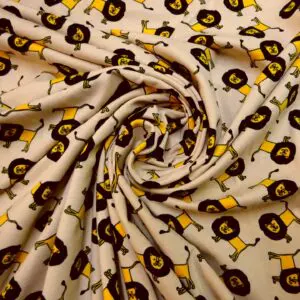 T-Shirting Fabric Leopold Lion Beige/Yellow