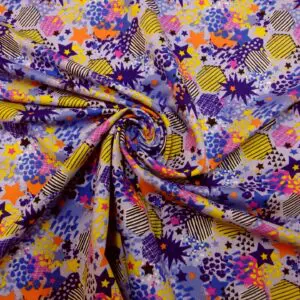 T-Shirting Fabric Starburst Squealer Mauve
