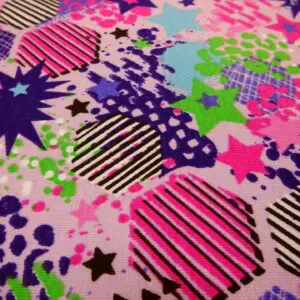 T-Shirting Fabric Starburst Squealer Pink