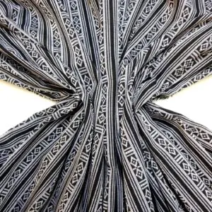 Twill Fabric Woven Machu Picchu Black White