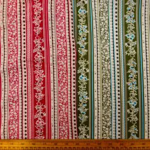 Viscose Fabric Floral Lacy Stripe