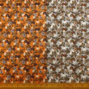 Crinkle Viscose Fabric Floral Pretty Petunias