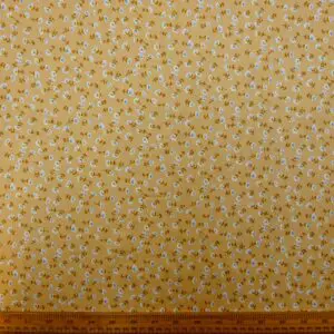 Viscose Fabric Floral Mini Daisy Honey