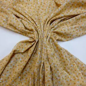 Viscose Fabric Floral Mini Daisy Honey