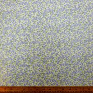 Viscose Fabric Floral Dorkin Ivory Blue