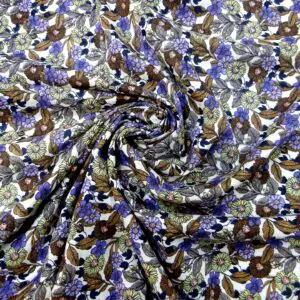 Viscose Fabric Floral Daisy Renegade White/Lemon/Multi