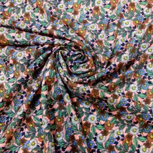 Viscose Fabric Floral Daisy Renegade Pink/Multi