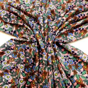 Viscose Fabric Floral Daisy Renegade Pink/Multi