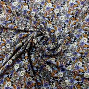 Viscose Fabric Floral Daisy Renegade Hyacinth/Multi