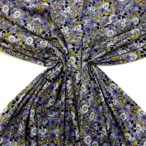 Viscose Fabric Floral Daisy Renegade Hyacinth/Multi