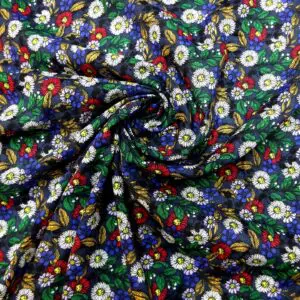 Viscose Fabric Floral Daisy Renegade Navy/Multi