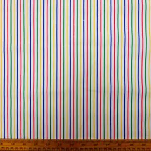 Polyester Cotton Fabric Skinny Stripe Multi