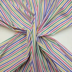 Polyester Cotton Fabric Skinny Stripe Multi