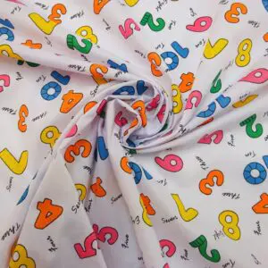 Polyester Cotton Fabric Numberelli Yellow