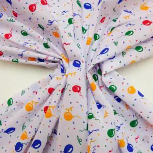 Polyester Cotton Fabric Balloons Multi Royal