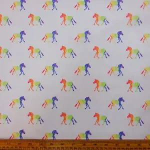 Polyester Cotton Fabric Zebra Multi White