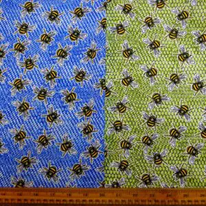 Cotton Fabric Honeycomb Bees