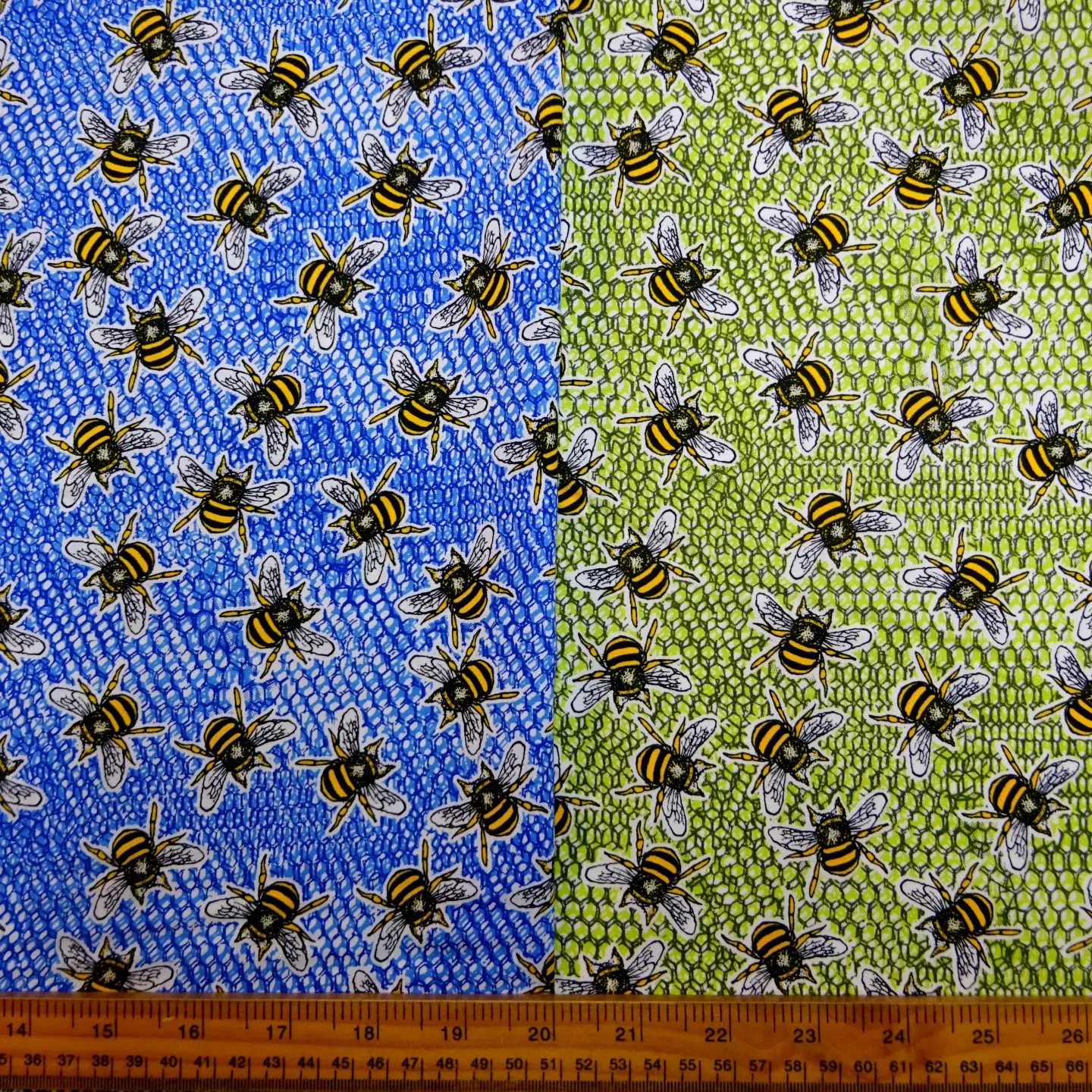 Cotton Fabric Honeycomb Bees